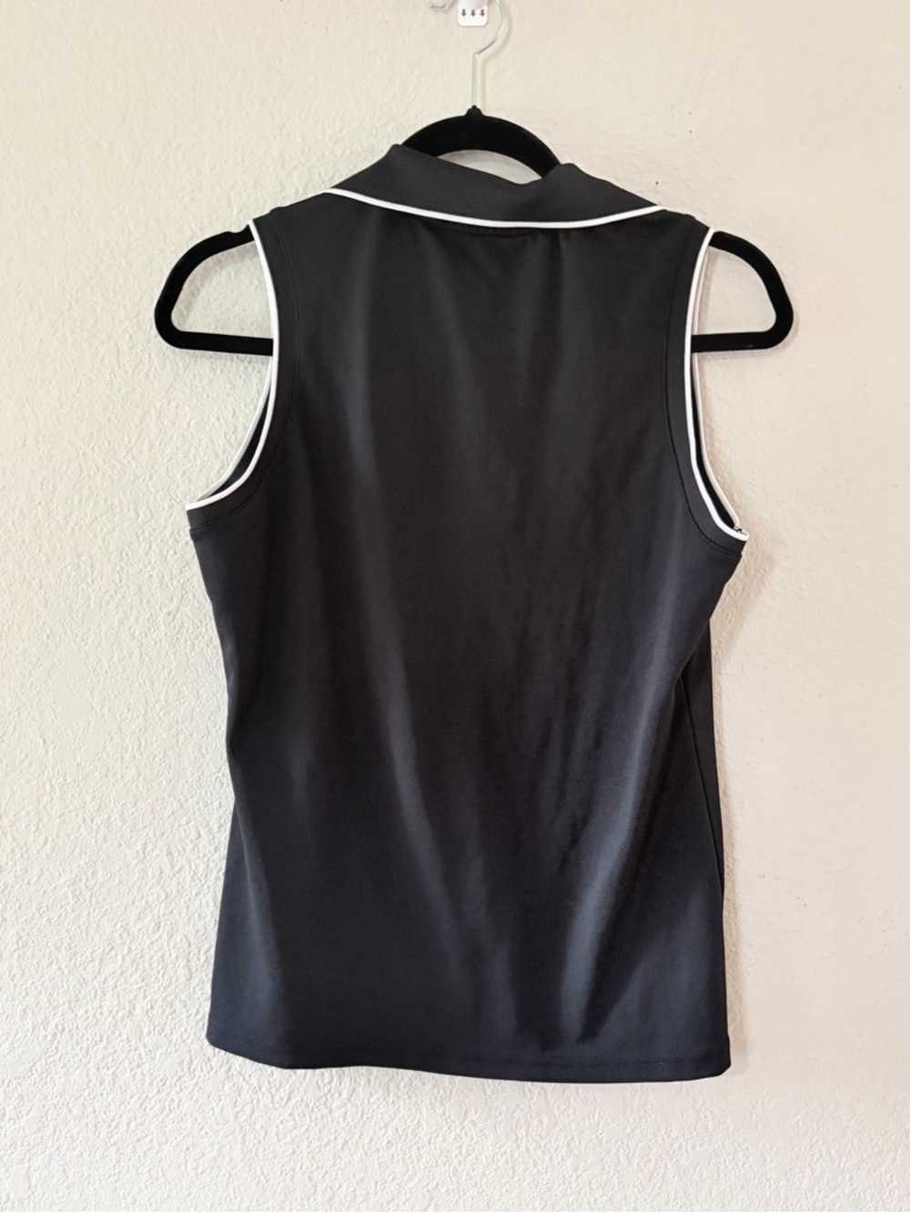 bcg woman’s Black Athletic Sleeveless Zip-Up Polo M sport summer casual tennis - Picture 7 of 8